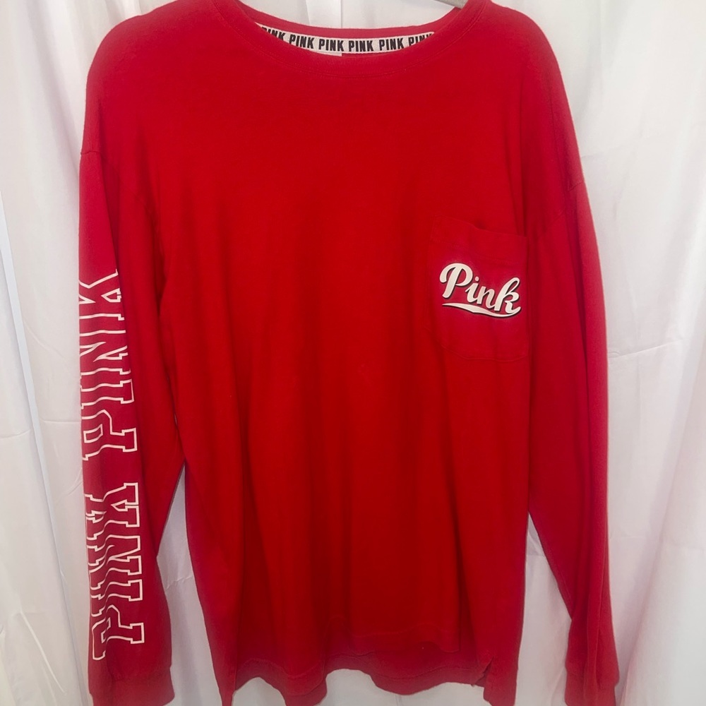 PINK VS Red long sleeve shirt